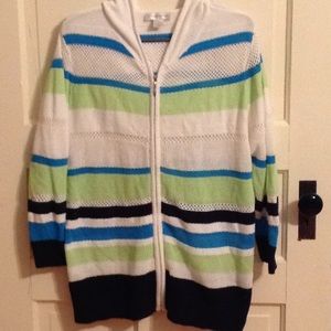 Christopher & Banks 3/4 sleeve zip sweater